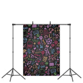 Lofaris Chalkboard Colorful Graffiti Back to School Backdrop
